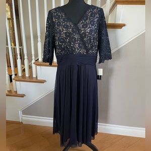 Cocktail Dress Navy Jessica Howard Lace top